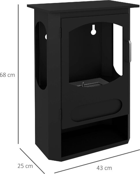 DecHome Camino a Bioetanolo Autoportante Bruciatore da 1.2L Durata 3 Ore Area Riscaldata 20-25 mq colore Nero - 110BKS386