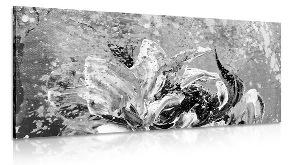 Stampa su tela – Peonie dipinte moderne in bianco e nero