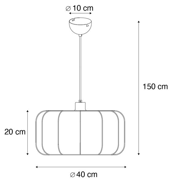 Lampada a sospensione Japandi nera e bianca 40cm - Madleine