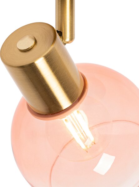 Faretto smart oro con vetro rosa incl. WiFi P45 - Vidro
