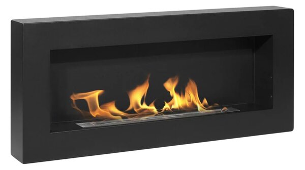 Divina Fire Camino a bioetanolo biocamino da parete Siena Nero 90x12x40 h - DF91022