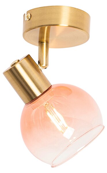Faretto smart oro con vetro rosa incl. WiFi P45 - Vidro