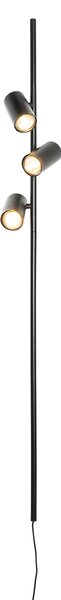 Lampada da parete smart nera con interruttore a pedale 3 luci incl. 3 Wifi GU10 50mm - Jeana Luxe