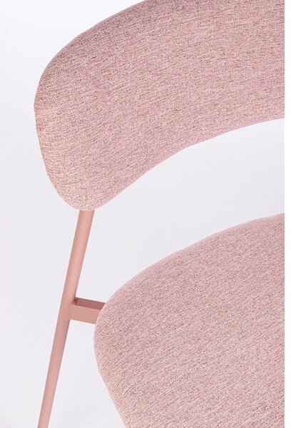 Sedia da pranzo rosa in imbottito Inka – Yes Everyday
