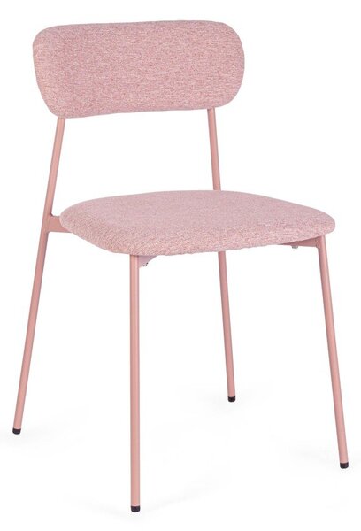 Sedia da pranzo rosa in imbottito Inka – Yes Everyday