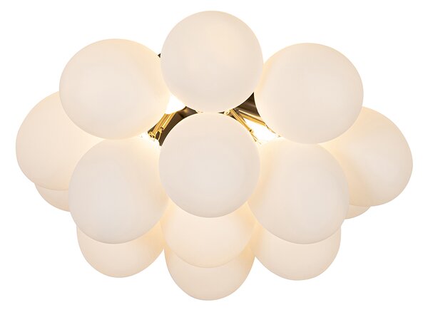 Plafoniera smart nera con vetro opale 4 luci incl. Zigbee G9 - Uvas