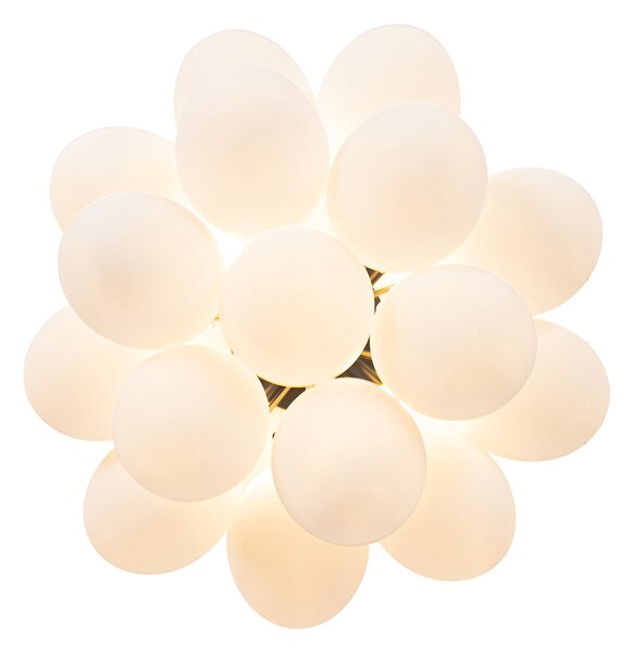 Plafoniera smart nera con vetro opale 4 luci incl. Zigbee G9 - Uvas