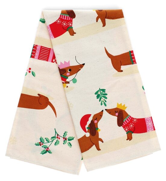 Strofinaccio in cotone 70x50 cm Festive Sausage Dog – Rex London