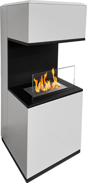 Divina Fire Camino a Bioetanolo Biocamino da Terra Oslo in Acciao colore Bianco L38xP38xH100 cm - DF98689