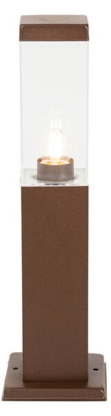 Lampada da esterno moderna a palo marrone ruggine 45 cm - Malios
