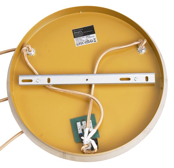 Lampada a sospensione Art Déco ottone con vetro ambrato 3 luci - Douglass