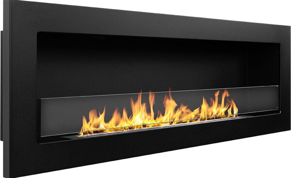 Divina Fire Camino a Bioetanolo da Incasso a Parete Biocamino 120x40 Livorno 120 Nero - DF1200LIVORNO