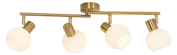 Faretto da soffitto smart oro con vetro opale 4 luci regolabili incl. 4 Wifi P45 - Anouk