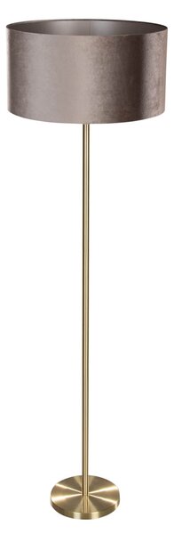Lampada da Terra Ottone con Paralume in Velluto Taupe 50cm - Simplo