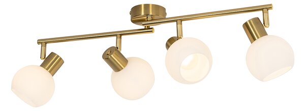 Faretto da soffitto smart oro con vetro opale 4 luci regolabili incl. 4 Wifi P45 - Anouk