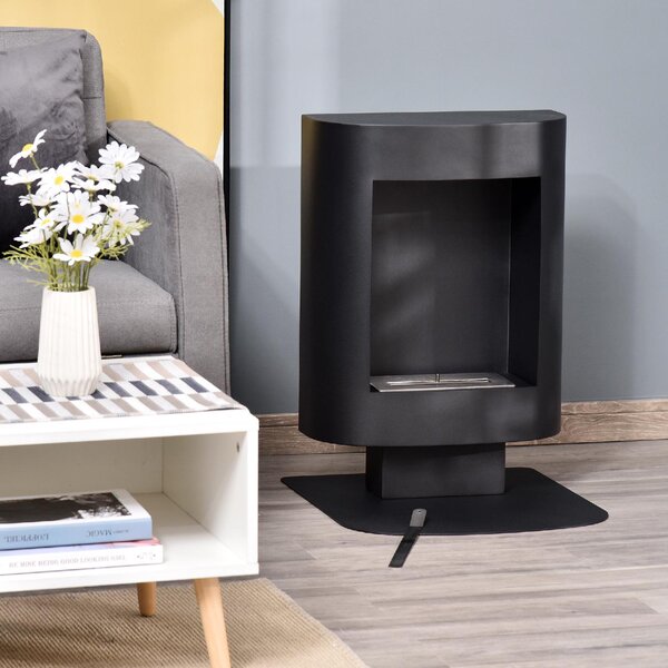 DecHome Camino a Bioetanolo con Serbatoio da 1.5L Copertura fino 20mq 46.5x53x65cm Nero