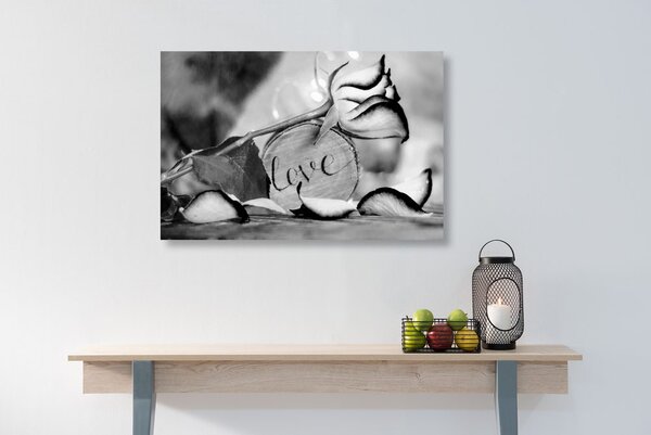 Quadro su tela – Dichiarazione romantica in bianco e nero Love