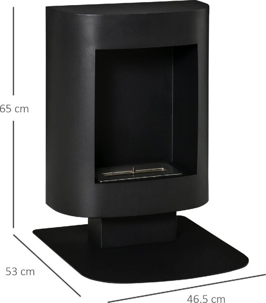 DecHome Camino a Bioetanolo con Serbatoio da 1.5L Copertura fino 20mq 46.5x53x65cm Nero
