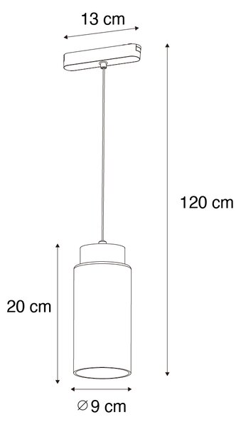 Lampada a sospensione moderna nera per sistema binario monofase con LED incluso - Magnetic Vance