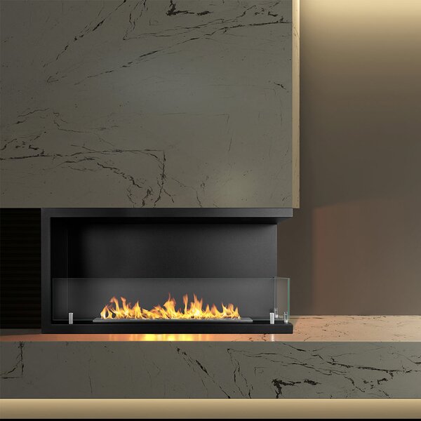 Divina Fire Camino a Bioetanolo da Incasso ad Angolo Biocamino Angolare 90x45 Sutri 90 DX - DF900DX
