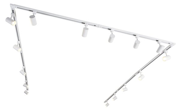 Sistema di illuminazione a binario monofase moderno con 15 faretti bianco - Iconic Jeana