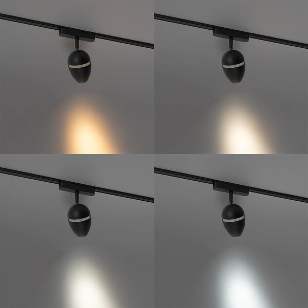 Faretto moderno nero per sistema binario monofase con LED incluso - Magnetic Eggy