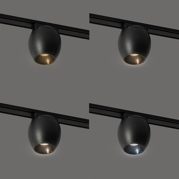Faretto moderno nero per sistema binario monofase 6W 3000K - Magnetic Zagaye