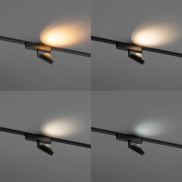 Faretto moderno nero per sistema binario monofase incluso LED girevole e orientabile - Magnetic Lance