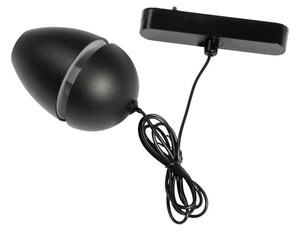 Lampada a sospensione nera moderna per sistema a binario monofase con LED - Magnetic Eggy