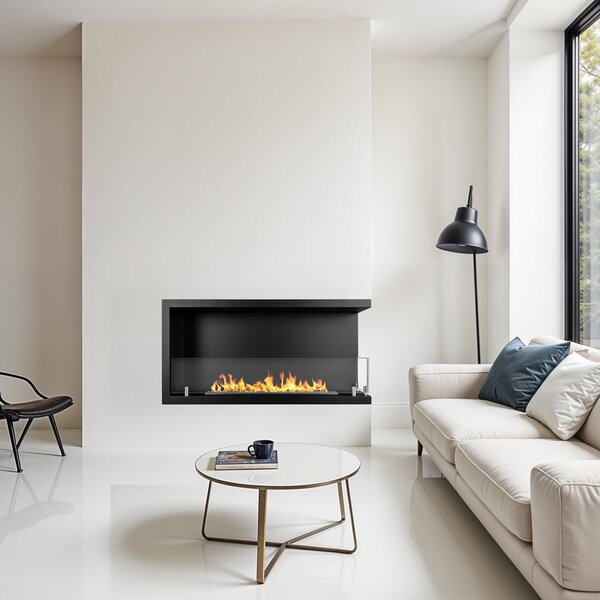 Divina Fire Camino a Bioetanolo da Incasso ad Angolo Biocamino Angolare 90x45 Sutri 90 DX - DF900DX