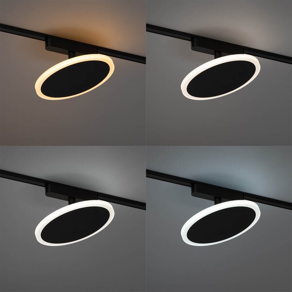 Faretto moderno nero per sistema binario monofase con LED incluso - Magnetic Puk