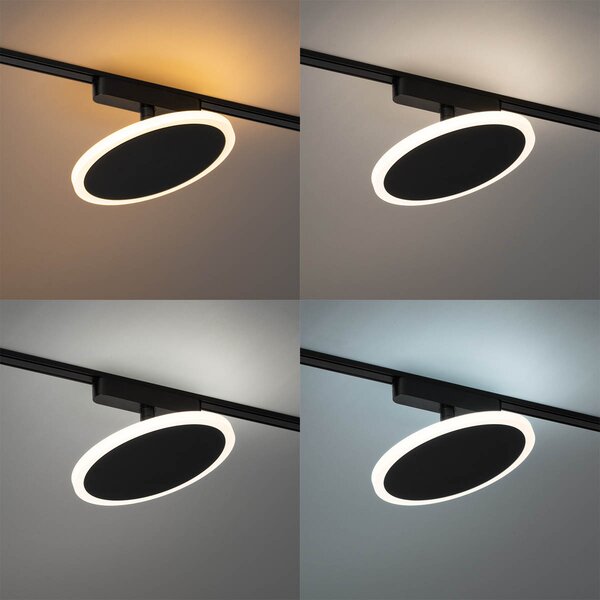 Faretto moderno nero per sistema binario monofase con LED incluso - Magnetic Puk