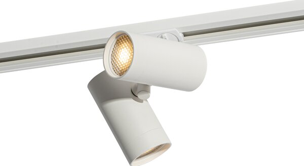 Sistema a binario moderno con 3 faretti bianchi monofase - Iconic Scopio