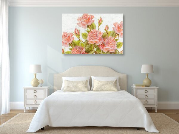 Quadro su tela – Bouquet vintage di rose