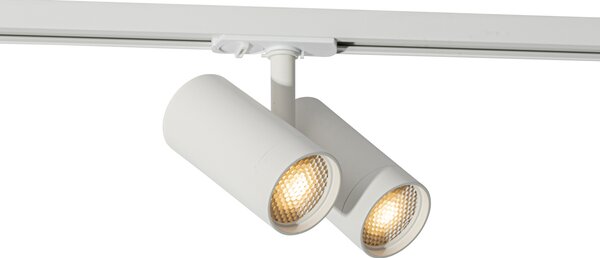 Faretto a binario moderno monofase bianco 2 luci - Iconic Scopio