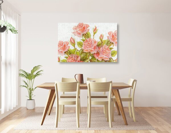 Quadro su tela – Bouquet vintage di rose