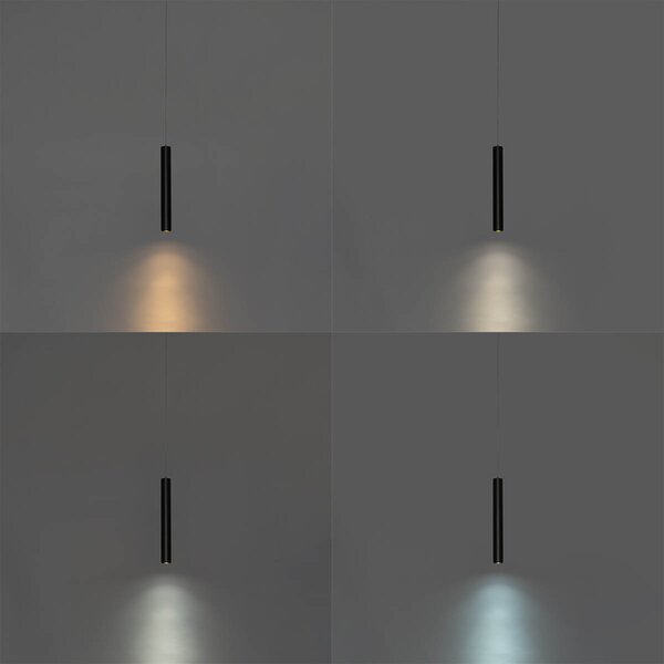 Lampada a sospensione moderna nera per sistema binario monofase 4.5W 3000K - Magnetic Cassie
