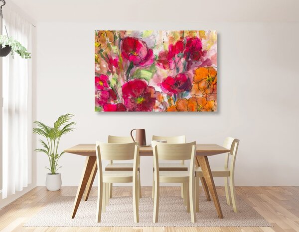 Quadro su tela – Natura morta floreale dipinta