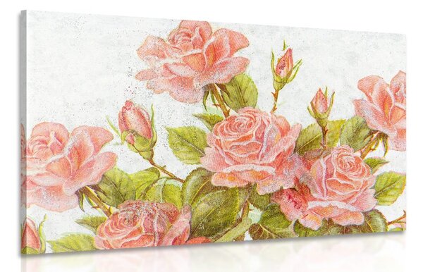 Quadro su tela – Bouquet vintage di rose