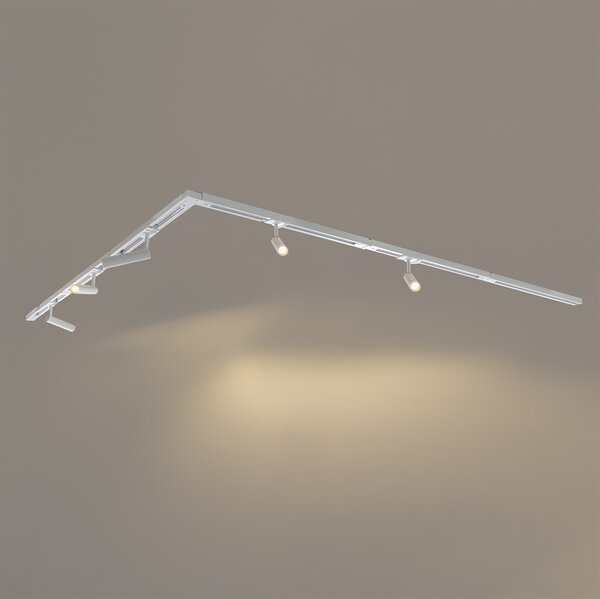 Sistema di illuminazione a binario moderno con 5 faretti bianchi monofase - Iconic Ivy