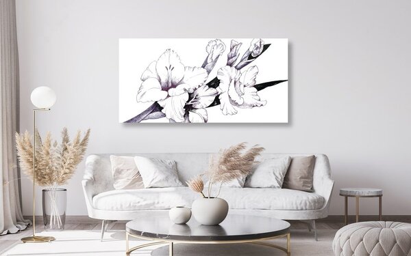 Quadro su tela – Illustrazione di gladioli in fiore