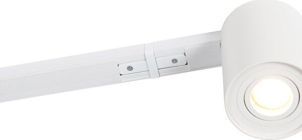 Sistema a binario moderno bianco con 5 faretti monofase - Rondoo Up