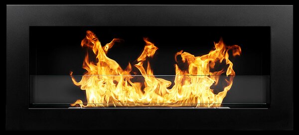 Divina Fire Camino a bioetanolo da parete o incasso Livorno Nero 90x12x40 h - DF91021