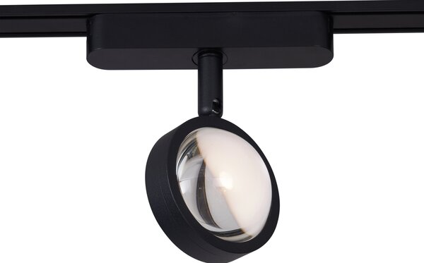Sistema di illuminazione su binario moderno con 8 faretti neri monofase - Magnetic Lance