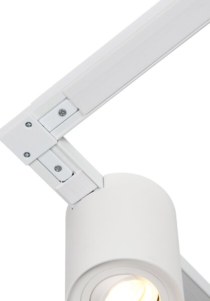 Sistema a binario moderno bianco con 5 faretti monofase - Rondoo Up