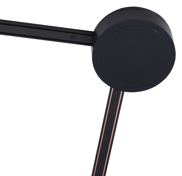 Sistema di illuminazione su binario moderno con 8 faretti neri monofase - Magnetic Lance