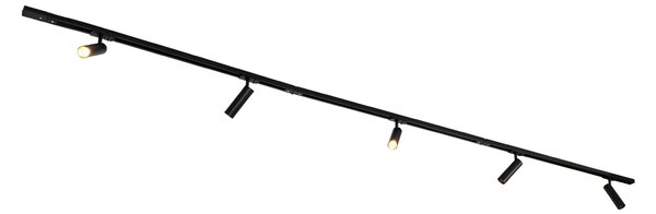 Sistema di illuminazione a binario moderno con 5 faretti nero 1 fase GU10 35mm - Iconic Jeana Luxe