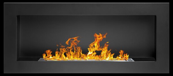 Divina Fire Camino a bioetanolo da parete o incasso Lucca Nero 90x12x40 h - DF91020