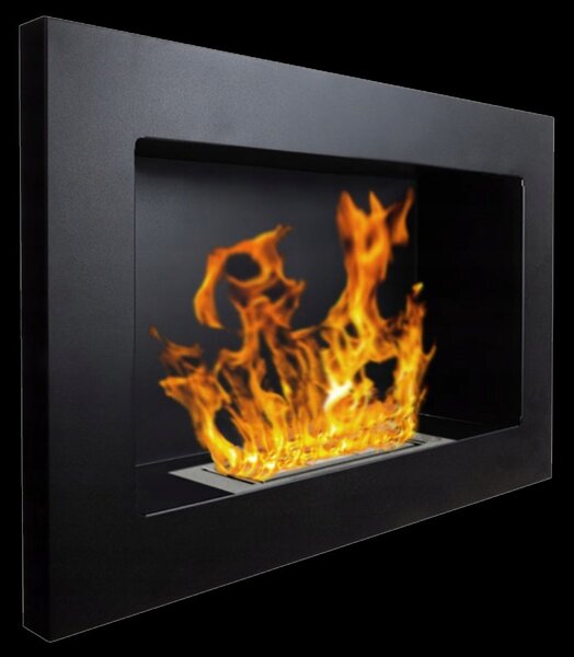 Divina Fire Camino a bioetanolo da parete o incasso Pisa Nero 65x12x40 h - DF91019