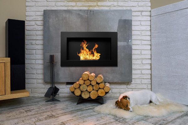 Divina Fire Camino a bioetanolo da parete o incasso Pisa Nero 65x12x40 h - DF91019
